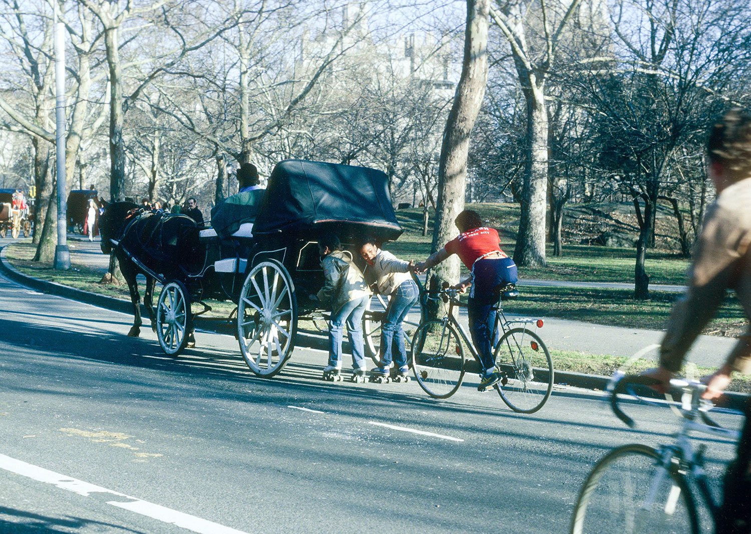 Hitching Ride In Central Park 1980